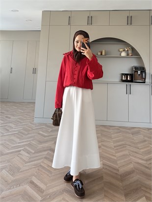 Tailor Düğmeli Yağmurluk Kırmızı (2383)