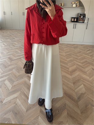 Tailor Düğmeli Yağmurluk Kırmızı (2383)