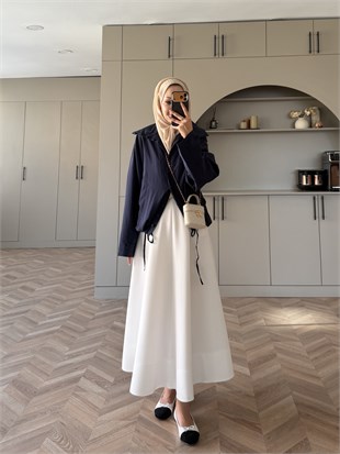 Tailor Düğmeli Yağmurluk Lacivert (2383)