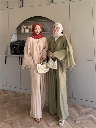 Talyra Pelerinli Pantolon Takım Bej (5803)