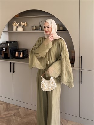 Talyra Pelerinli Pantolon Takım Haki (5803)