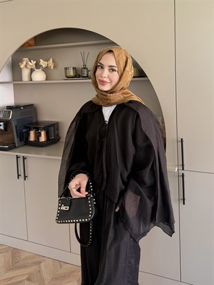 Talyra Pelerinli Pantolon Takım Siyah (5803)