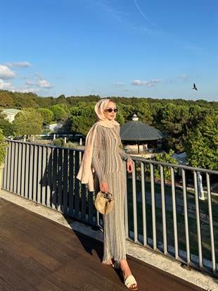 Tanya Işıltılı Etekli Takım Pembe