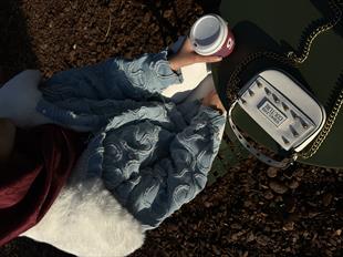 Tasarım Kürk Yakalı Kot Ceket Açık Mavi