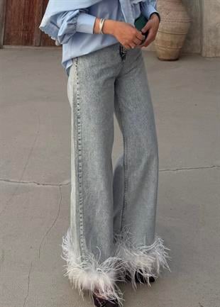 Tasarım Otriş Pantolon Buz Mavi