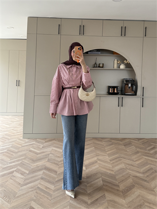 Taşlı Kesik Paça Kot Pantolon Mavi (1011)