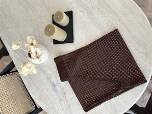 Taşlı Merserize Pantolon Kahverengi