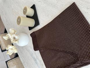 Taşlı Merserize Pantolon Kahverengi