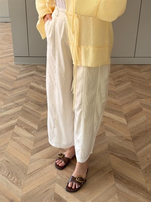 Velvet Taşlı Pantolon Beyaz (006)