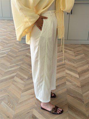 Velvet Taşlı Pantolon Beyaz (006)