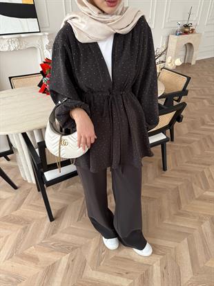 Taşlı Modal Takım Acı Kahve