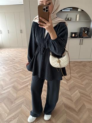 Taşlı Modal Takım Antrasit (4405)