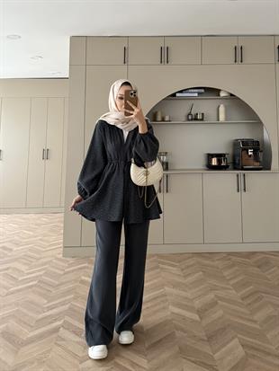 Taşlı Modal Takım Antrasit (4405)