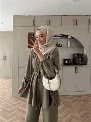 Taşlı Modal Takım Haki (4405)