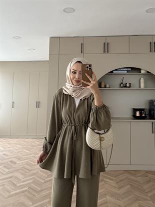 Taşlı Modal Takım Haki (4405)