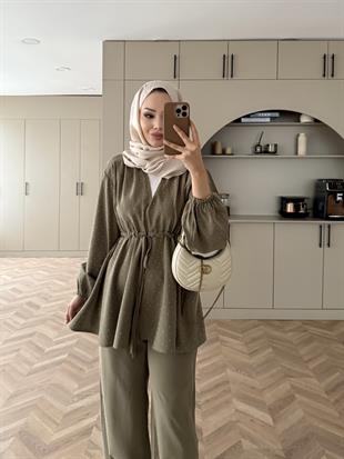 Taşlı Modal Takım Haki (4405)