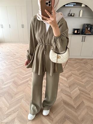 Taşlı Modal Takım Haki (4405)