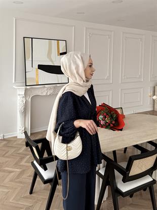 Taşlı Modal Takım Lacivert (4405)