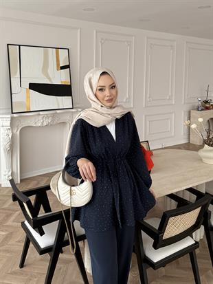 Taşlı Modal Takım Lacivert (4405)