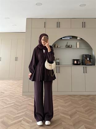 Taşlı Modal Takım Mürdüm (4405)