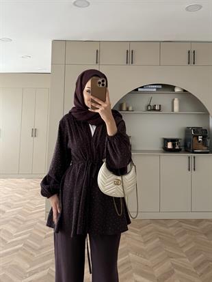 Taşlı Modal Takım Mürdüm (4405)