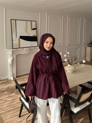 Taşlı Trenç Mürdüm