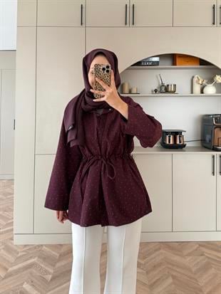 Taşlı Trenç Mürdüm