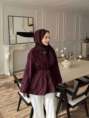 Taşlı Trenç Mürdüm