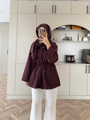 Taşlı Trenç Mürdüm