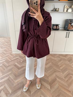 Taşlı Trenç Mürdüm