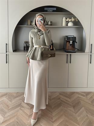 Tate Çelik Örme Kazak Vizon