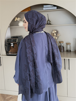 Teal Dikiş Detaylı Etekli Takım İndigo (5736)