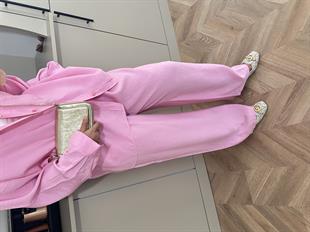 Keten Pantolon Pembe