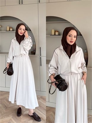 Tiana Oysh Etekli Takım Bej (4553)