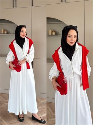 Tiana Oysh Etekli Takım Beyaz (4553)