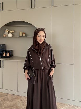 Tiana Oysh Etekli Takım Kahve (4553)