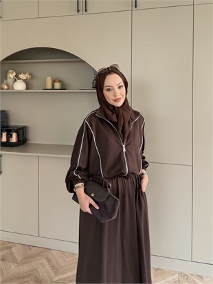 Tiana Oysh Etekli Takım Kahve (4553)