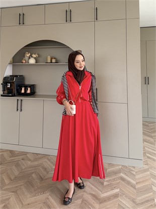 Tiana Oysh Etekli Takım Kırmızı (4553)