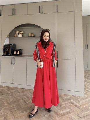 Tiana Oysh Etekli Takım Kırmızı (4553)