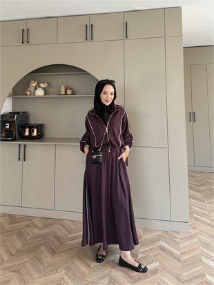 Tiana Oysh Etekli Takım Mürdüm (4553)