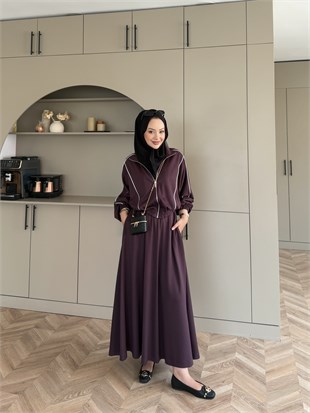 Tiana Oysh Etekli Takım Mürdüm (4553)