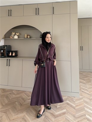 Tiana Oysh Etekli Takım Mürdüm (4553)