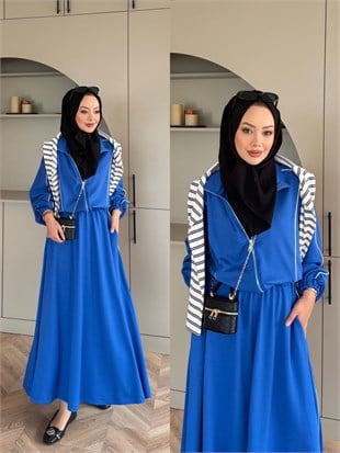 Tiana Oysh Etekli Takım Saks Mavisi (4553)