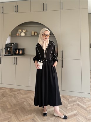 Tiana Oysh Etekli Takım Siyah (4553)