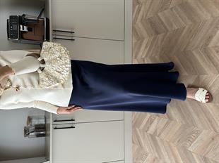 Tiana Saten Etek Lacivert