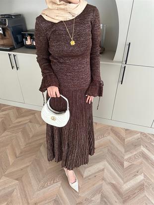 Tina Simli Etekli Takım Acı Kahve