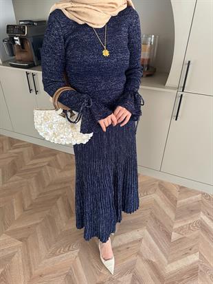 Tina Simli Etekli Takım Lacivert