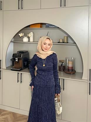 Tina Simli Etekli Takım Lacivert