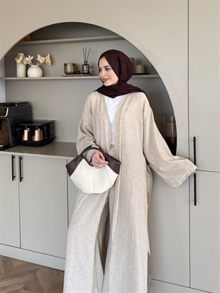 Tokyo Yırtmaçlı Kimono Pantolonlu Takım (5813)