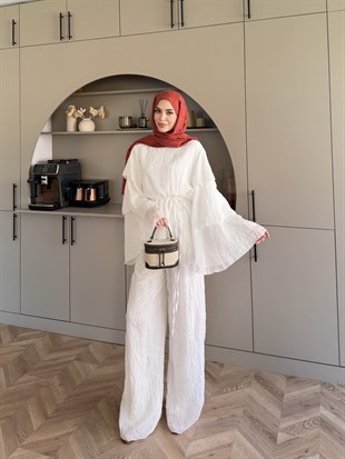 Tuay Kat Kat Pantolonlu Takım Beyaz (4503)